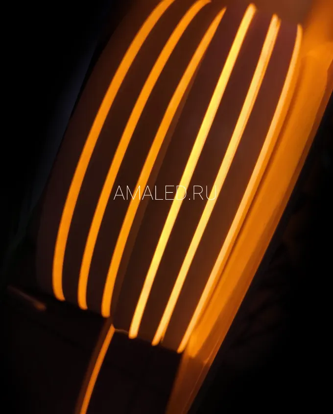 Гибкий неон AMALED SIL 6х12 мм, 12V, резка 1 см, силиконовый, оранжевый