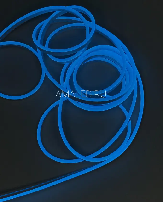 Гибкий неон AMALED AML 12 вольт, 6х12 мм, резка 1 см, голубой | Фото 3