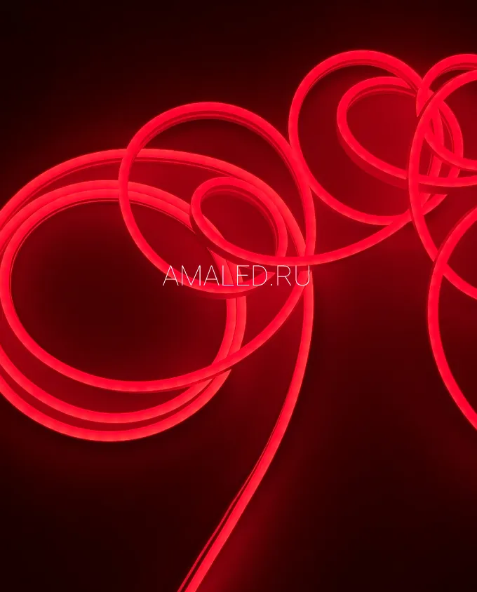 Гибкий неон AMALED AML 12 вольт, 6х12 мм, резка 1 см, красный | Фото 2