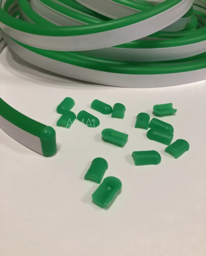Зеленая заглушка для гибкого неона 8х16 мм